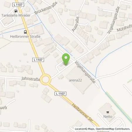 Standortübersicht der Tankstelle JEPuS Mineralöl GmbH / LEGER Flüssiggas GmbH in 74252 Massenbachhausen