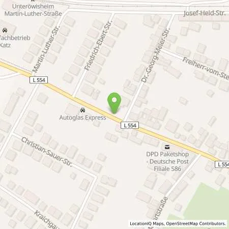 Standortübersicht der Tankstelle Autoglas Express in 76703 Kraichtal (Unteröwisheim)