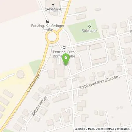 Standortübersicht der Tankstelle TS Bonfert / Eckhardt KFZ in 86929 Penzing