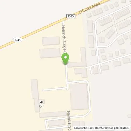 Standortübersicht der Tankstelle HTG mbH- OIL-Tankstelle in 99198 Erfurt-Vieselbach