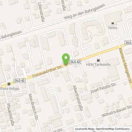 Standortübersicht der Tankstelle HEM Tankstelle in 89407 Dillingen