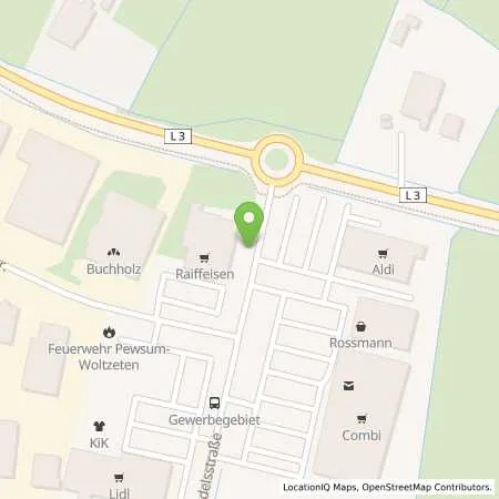 Standortübersicht der Tankstelle Raiffeisen Handels-GmbH in 26736 Krummhörn, (Pewsum)