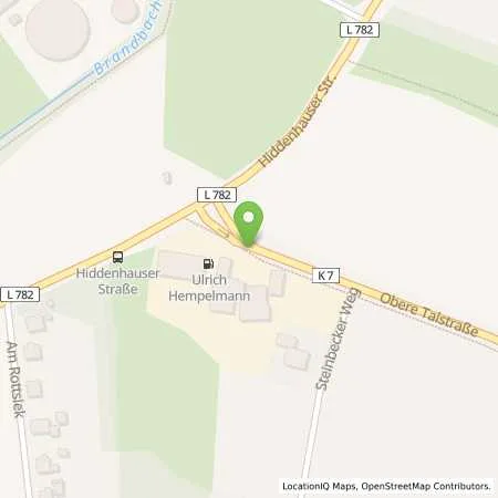 Standortübersicht der Tankstelle Tankstelle Ulrich Hempelmann in 32120 Hiddenhausen