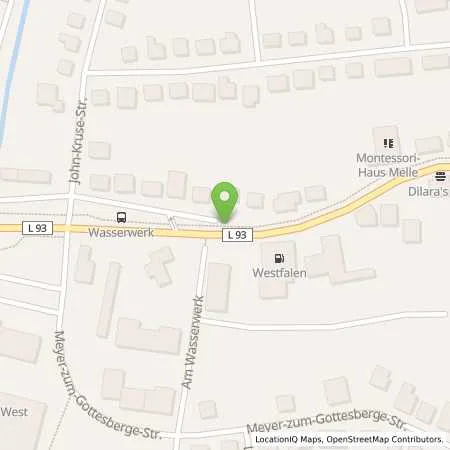Standortübersicht der Tankstelle Westfalen-Tankstelle Martina Wagner in 49324 Melle