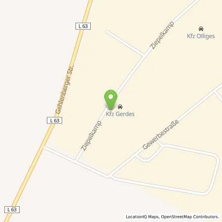 Standortübersicht der Tankstelle Kfz Gerdes in 26901 Lorup