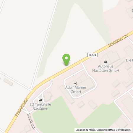Standortübersicht der Autogas (LPG) Tankstelle: ED-Tankstelle Nastätten in 56355, Nastätten