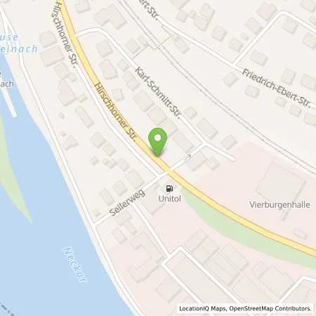 Standortübersicht der Tankstelle UNITOL-Tankstelle in 69239 Neckarsteinach