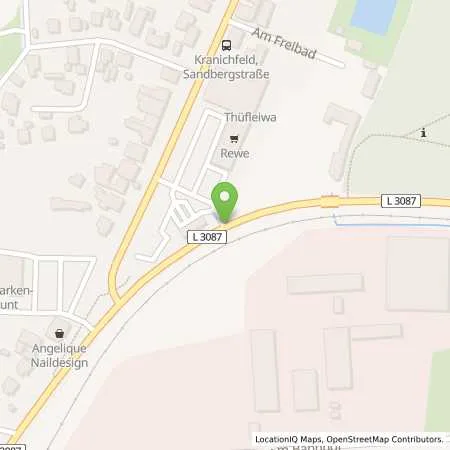 Standortübersicht der Tankstelle Firma J. & P Münch GbR in 99448 Kranichfeld