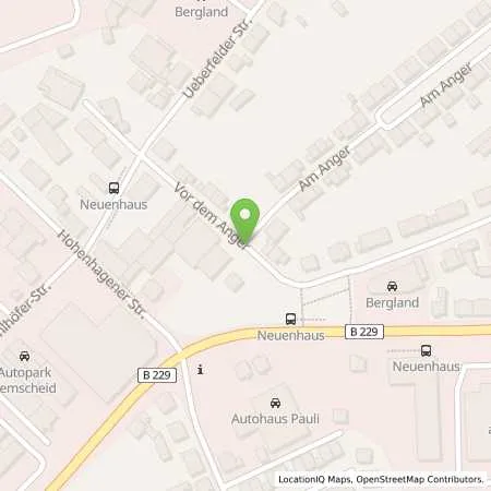 Standortübersicht der Tankstelle aurego GmbH in 42855 Remscheid