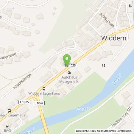 Standortübersicht der Tankstelle Autohaus Metzger / ad-AUTODIENST in 74259 Widdern