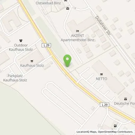 Standortübersicht der Tankstelle Rügen Total- Station Behrenwolt in 18609 Binz / Rügen