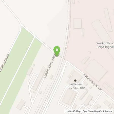 Standortübersicht der Tankstelle Raiffeisen BHG e.G. Lübz, Autogastankstelle in 19395 Plau