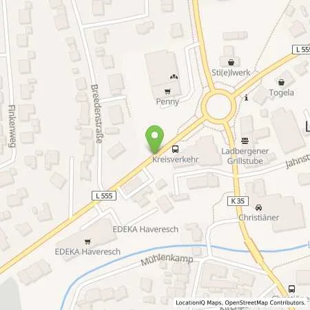 Standortübersicht der Tankstelle Westfalen-Tankstelle in 49549 Ladbergen