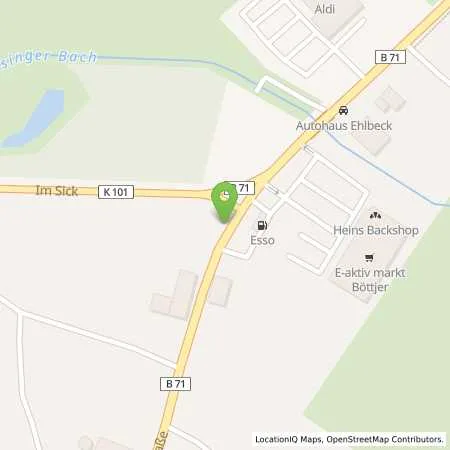 Standortübersicht der Tankstelle ESSO Tankstelle in 27446 Selsingen