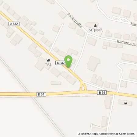 Standortübersicht der Tankstelle TS der Volksbank eG Dassel in 37581 Bad Gandersheim