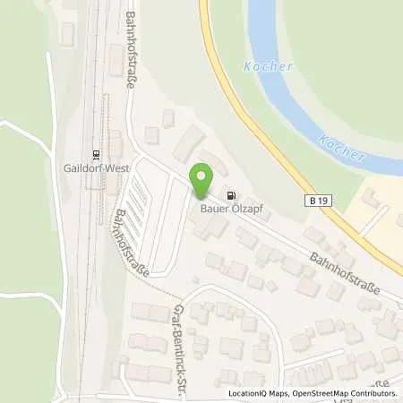 Standortübersicht der Tankstelle Bauer Oelzapf GmbH in 74405 Gaildorf