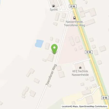 Standortübersicht der Tankstelle Sprint Tankstelle in 16775 Löwenberger Land (Nassenheide)