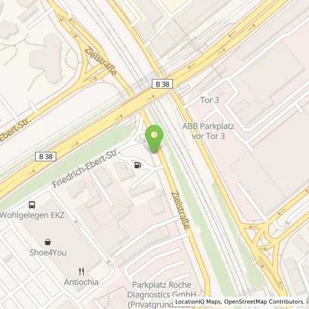 Standortübersicht der Tankstelle ELO-Tankstelle & Waschcenter in 68169 Mannheim