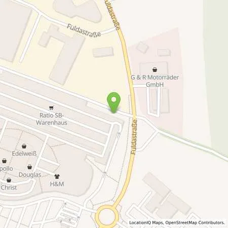 Standortübersicht der Tankstelle Ratio Erdöl GmbH & Co. KG in 34225 Baunatal (Hertingshausen)