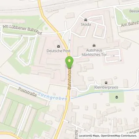 Standortübersicht der Tankstelle Autohaus Märkisches Tor in 15848 Beeskow
