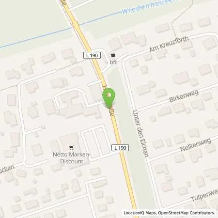 Standortübersicht der Tankstelle BFT Tank- u. Waschstation Heinz Krüger in 29693 Hodenhagen