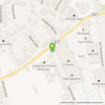 Standortübersicht der Tankstelle Friedrich Thelen GmbH in 64625 Bensheim