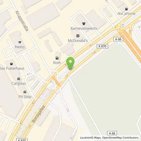 Standortübersicht der Tankstelle Roth Station in 60388 Frankfurt