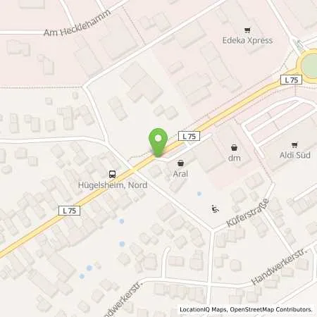 Standortübersicht der Tankstelle Aral Hügelsheim in 76549 Hügelsheim