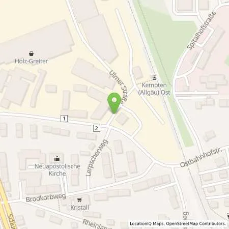 Standortübersicht der Tankstelle LEGER GmbH, Freie Tankstelle in 87437 Kempten