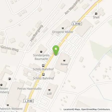 Standortübersicht der Tankstelle Shell Tankstelle in 36110 Schlitz