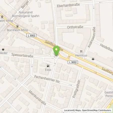 Standortübersicht der Tankstelle Esso Station Ostendorff in 60385 Frankfurt-Bornheim