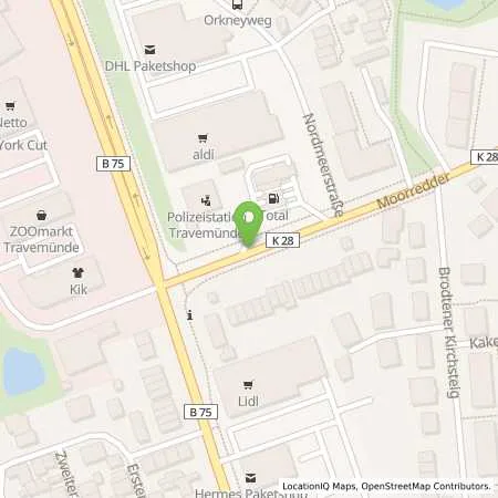 Standortübersicht der Tankstelle ESSO Tankstelle in 23570 Lübeck-Travemünde