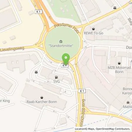 Standortübersicht der Tankstelle SVG am Verteilerkreis in 53119 Bonn