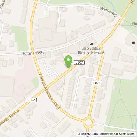 Standortübersicht der Tankstelle ESSO Station Niehaus in 59269 Beckum