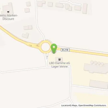 Standortübersicht der Tankstelle LBG Damme eG Lager Venne in 49179 Ostercappeln (Venne)