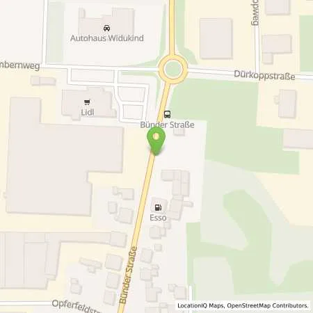 Standortübersicht der Tankstelle Esso Station / Hoffmann Reifen oHG in 32130 Enger