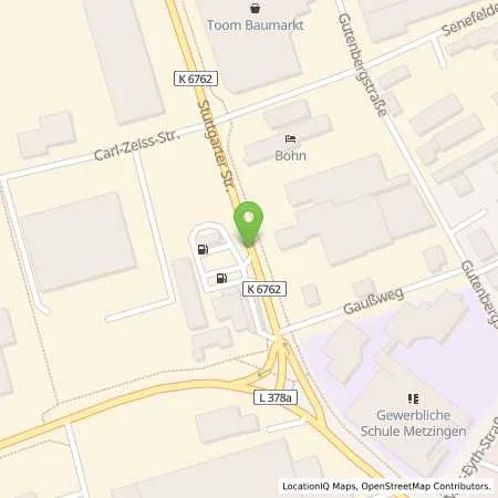 Standortübersicht der Tankstelle Freie Tankstelle Miller in 72555 Metzingen