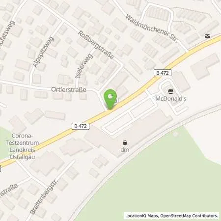 Standortübersicht der Tankstelle Shell Tankstelle in 87616 Marktoberdorf (Thalhofen)