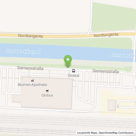 Standortübersicht der Autogas (LPG) Tankstelle: Globus Tankstelle in 84453, Mühldorf