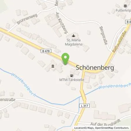 Standortübersicht der Tankstelle MTM-Tankanlage Marco Müller in 53809 Ruppichteroth (Schönenberg)