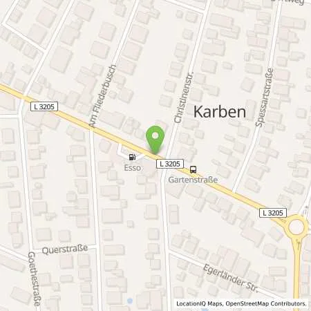 Standortübersicht der Tankstelle Esso Station in 61184 Karben