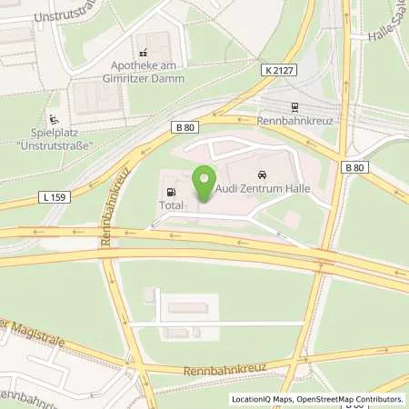 Standortübersicht der Tankstelle TOTAL Station Hannemann in 06124 Halle