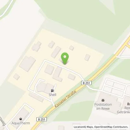 Standortübersicht der Tankstelle Shell Station in 34317 Habichtswald (Ehlen)