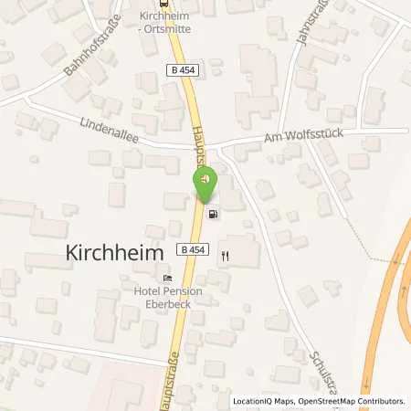 Standortübersicht der Tankstelle DB Tankstelle St. & Ch. Nuhn GbR in 36275 Kirchheim