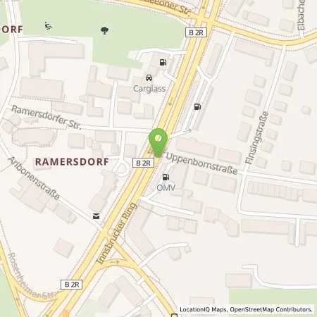 Standortübersicht der Tankstelle OMV Tank und Waschcenter in 81669 München