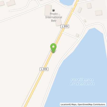 Standortübersicht der Autogas (LPG) Tankstelle: Pro An International GmbH in 24623, Großenaspe-Brokenlande