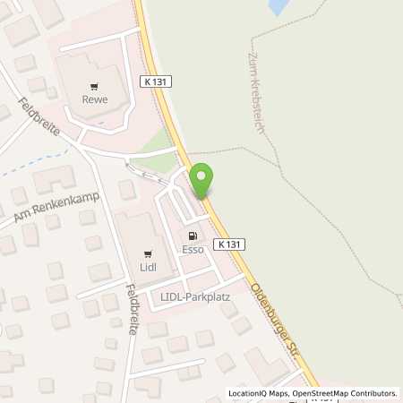 Standortübersicht der Autogas (LPG) Tankstelle: Esso Tankstelle in 26180, Rastede