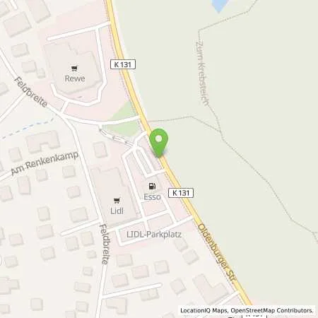 Standortübersicht der Tankstelle Esso Tankstelle in 26180 Rastede