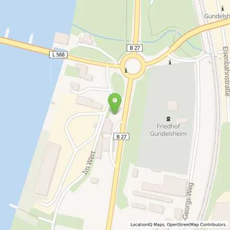 Standortübersicht der Tankstelle Esso-Station Waas GmbH in 74831 Gundelsheim