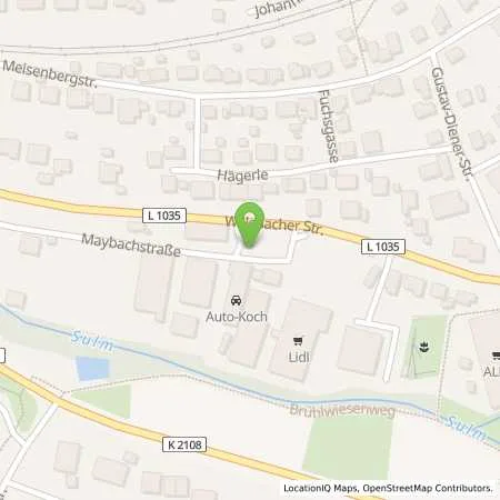 Standortübersicht der Tankstelle Auto Koch, Hermann Mogler in 74182 Obersulm (Affaltrach)